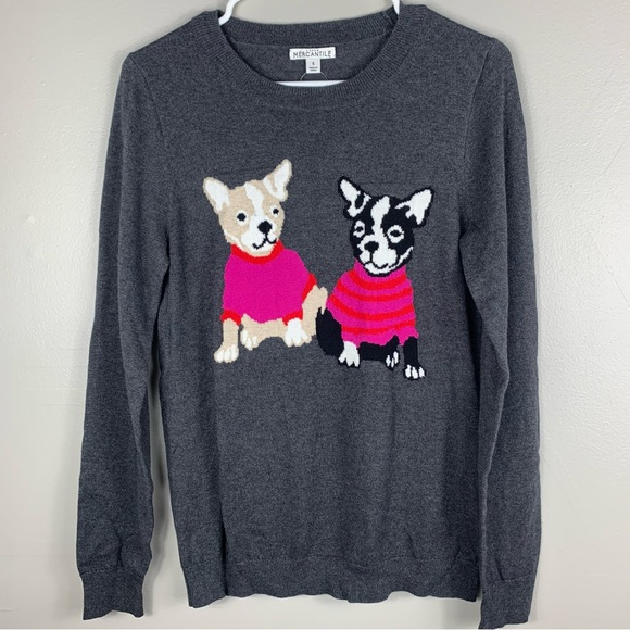 J.Crew Mercantile | Women's Crewneck French Bulldog Sweater | Small - Picture 2 of 6